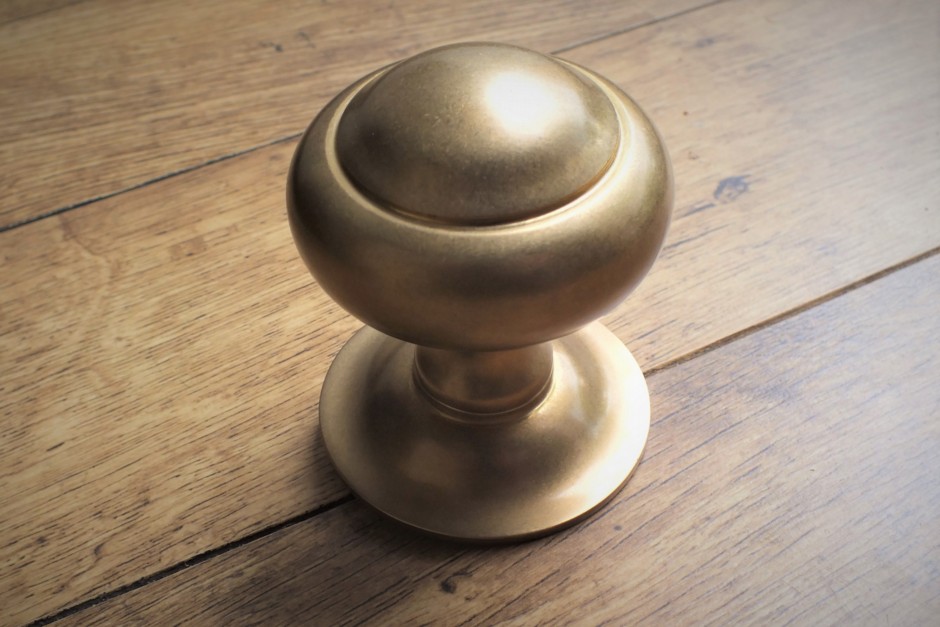 Aged Brass Centre Door Knob, Brass Door Pulls