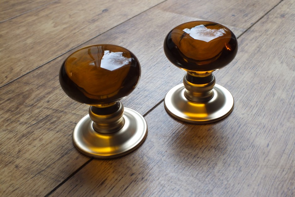 Amber Glass Door Knobs - Glass Knobs