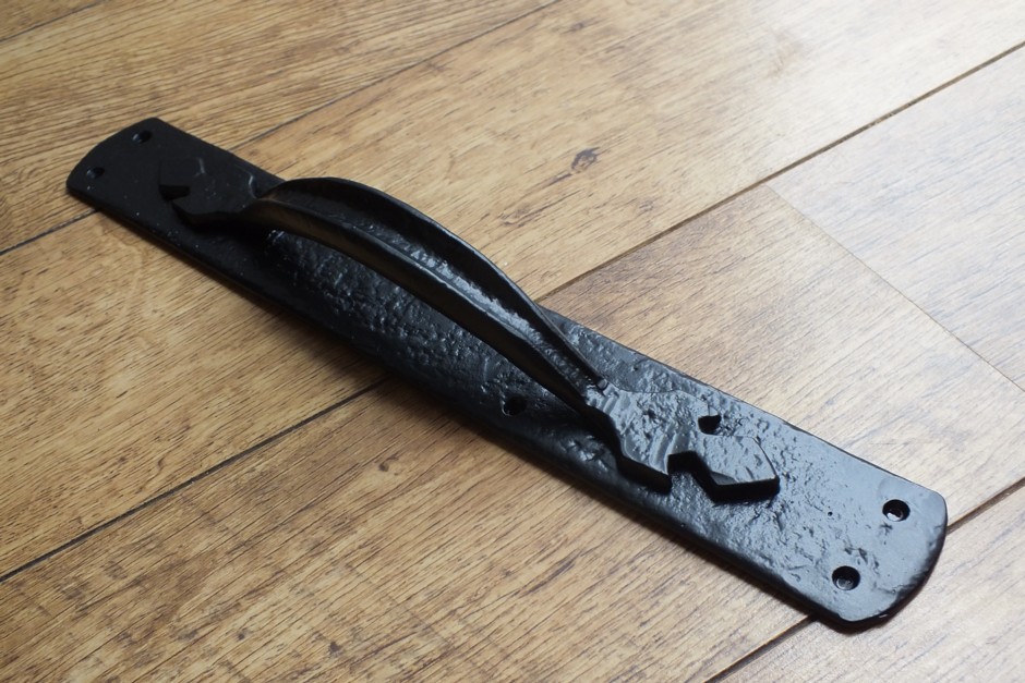 Antique Black Pull Handle on Plate