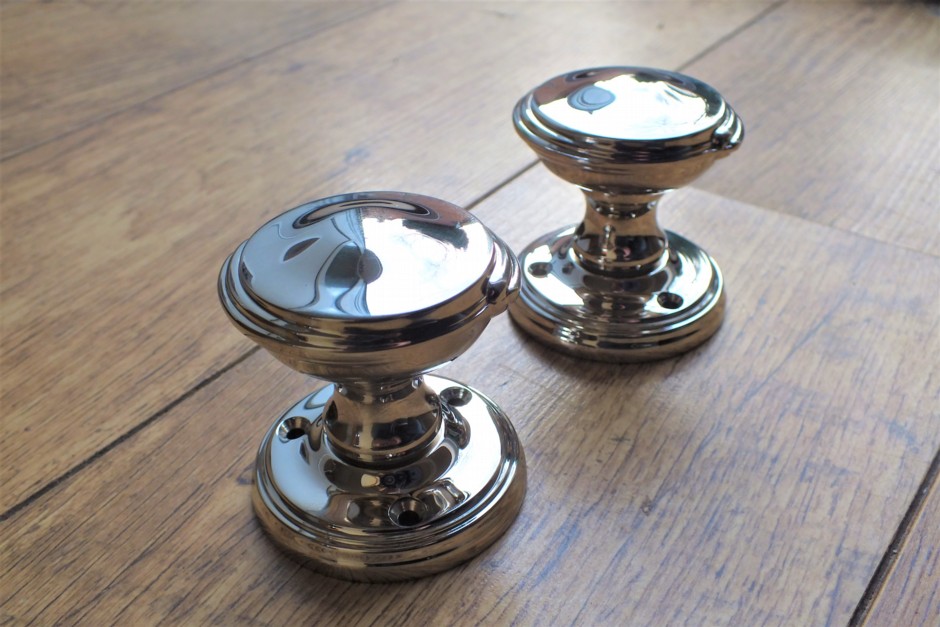 Art Nouveau Door Knobs - Polished Nickel