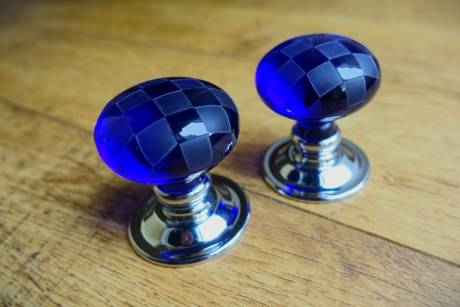 Blue Glass Door Knob