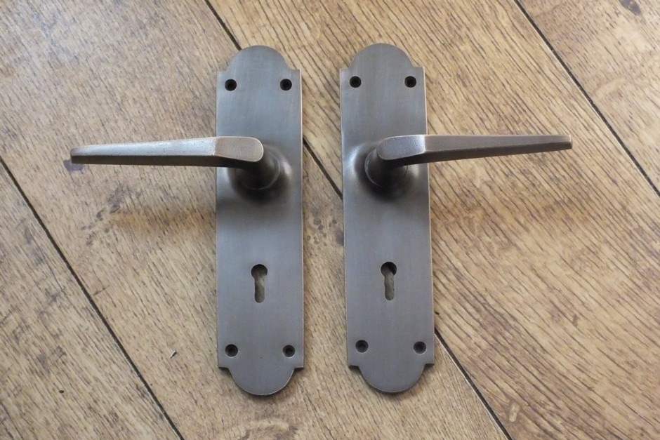 British Made Tudor Bronze Door Handles