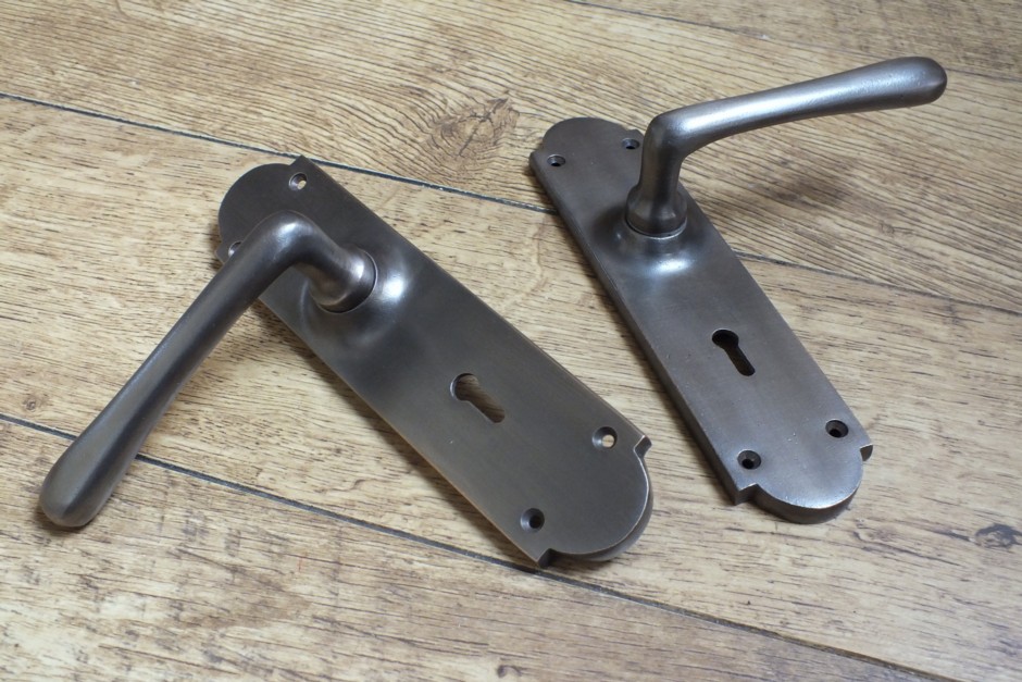 Distressed Antique Brass Door Handles