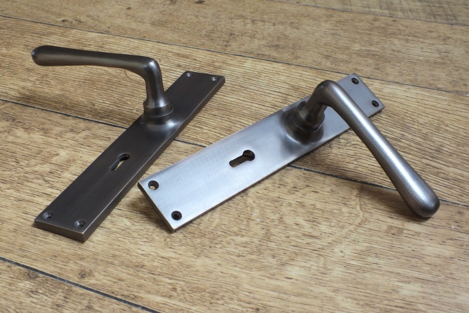 Distressed Antique Nickel Door Handle