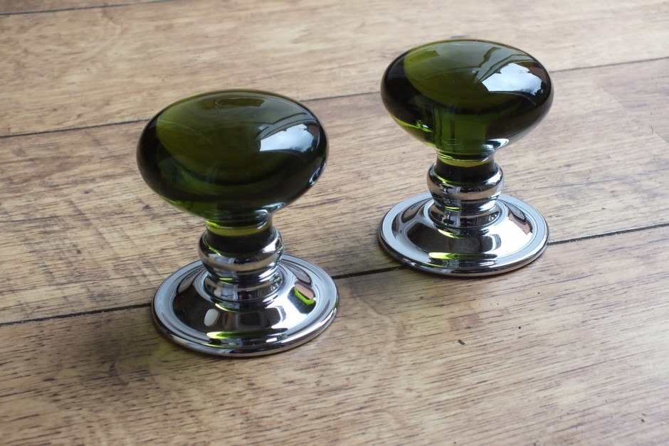 Green Glass Door Knobs