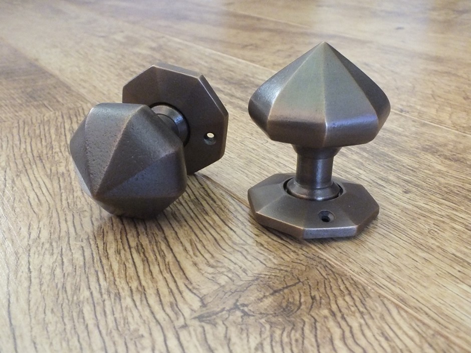 Octagonal Bronze Door Knob