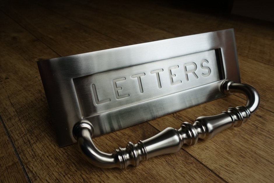 Victorian Letterplate with Handle - Satin Nickel