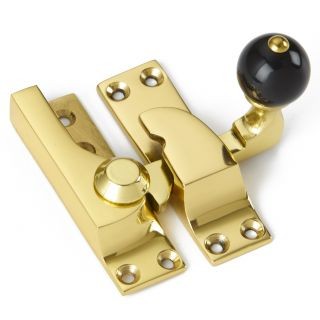 Large Straight Arm Sash Fastener with Black Knob