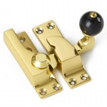Large Straight Arm Sash Fastener with Black Knob