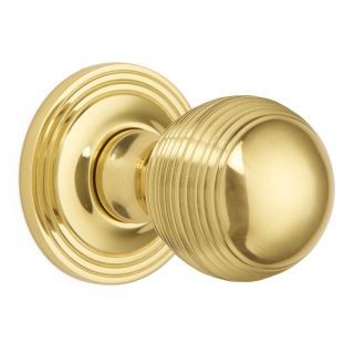 Reeded Ball Knob on Covered Rose