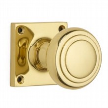 Stepped Cushion Door Knob on Square Rose