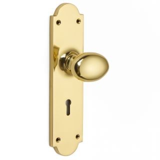 Oval Door Knob on Shaped Backplate