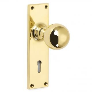 Ball Door Knob on Lock Backplate