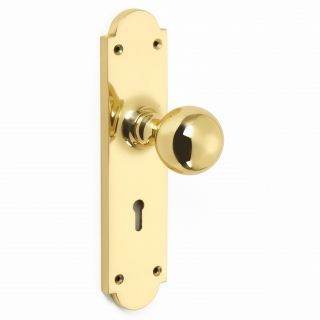 Ball Door Knob on Shaped Backplate