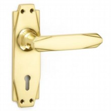 Art Deco Lever on Plate Door Handle