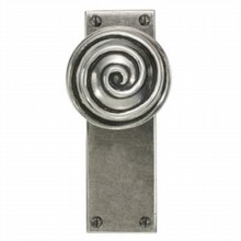 Swirl Pewter Door Knob on Latch Plate