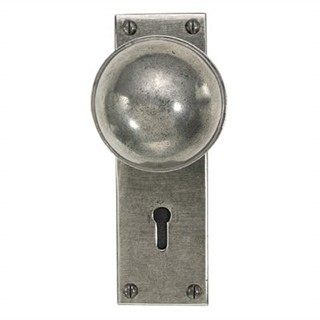 Beamish Pewter Door Knob on Lock Plate