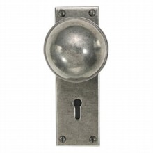 Beamish Pewter Door Knob on Lock Plate