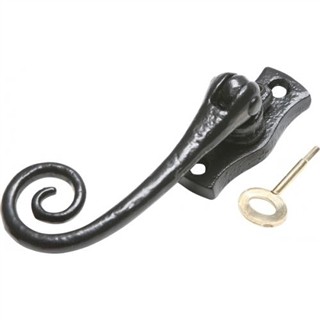 Antique Black Iron Espagnolette Window Handle