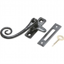 Locking Antique Black Iron Casement Fastener