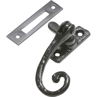 Reversible Antique Black Iron Casement Fastener