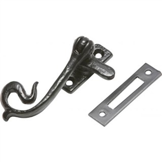 Reversible Antique Black Iron Casement Fastener