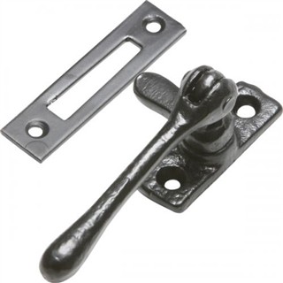 Reversible Antique Black Iron Casement Fastener