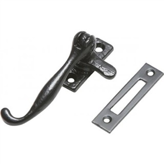 Reversible Antique Black Iron Casement Fastener