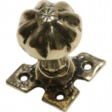 Decorative Cast Brass Door Knob on Square Plate