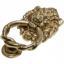 Cast Brass Lion's Head Door Knocker