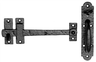 Antique Black Iron Thumb Latch