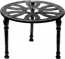 Antique Black Iron Kettle Stand