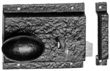 Antique Black Iron Rim Lock