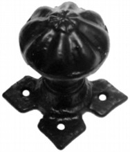Decorative Black Iron Rim Knob on Diamond Plate