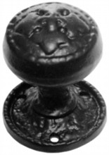 Decorative Black Iron Rim Knob on Round Rose