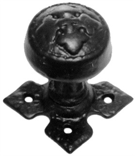 Decorative Black Iron Rim Knob on Diamond Rose