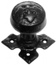 Decorative Black Iron Rim Knob on Diamond Rose