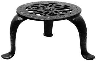 Antique Black Iron Kettle Stand