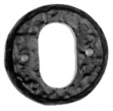 Antique Black Iron Oval Escutcheon