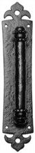 Antique Black Iron Pull Handle on Plate