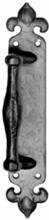 Antique Black Iron Pull Handle on Plate