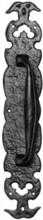 Antique Black Iron Pull Handle on Plate