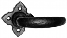 Black Iron Lever on Square Rose Door Handle
