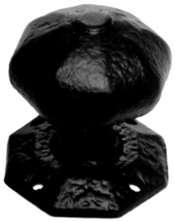 Octagon Black Iron Rim Knob on Octagonal Rose