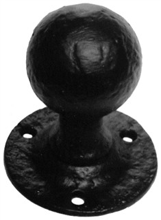 Antique Black Iron Ball Door Knob on Round Rose