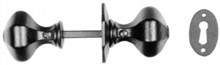 Octagon Black Iron Rim Knob on Octagonal Rose