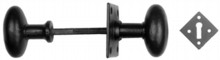 Antique Black Iron Door Knob on Square Plate