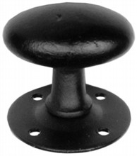 Antique Black Iron Oval Rim Knob on Round Rose