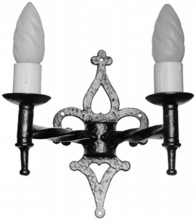 Antique Black Iron Double Wall Light