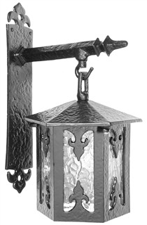 Antique Black Iron Wall Lantern